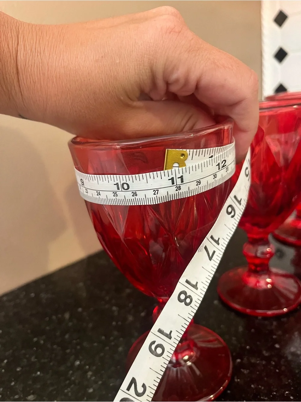 Set of 5 Ruby Red Glasses